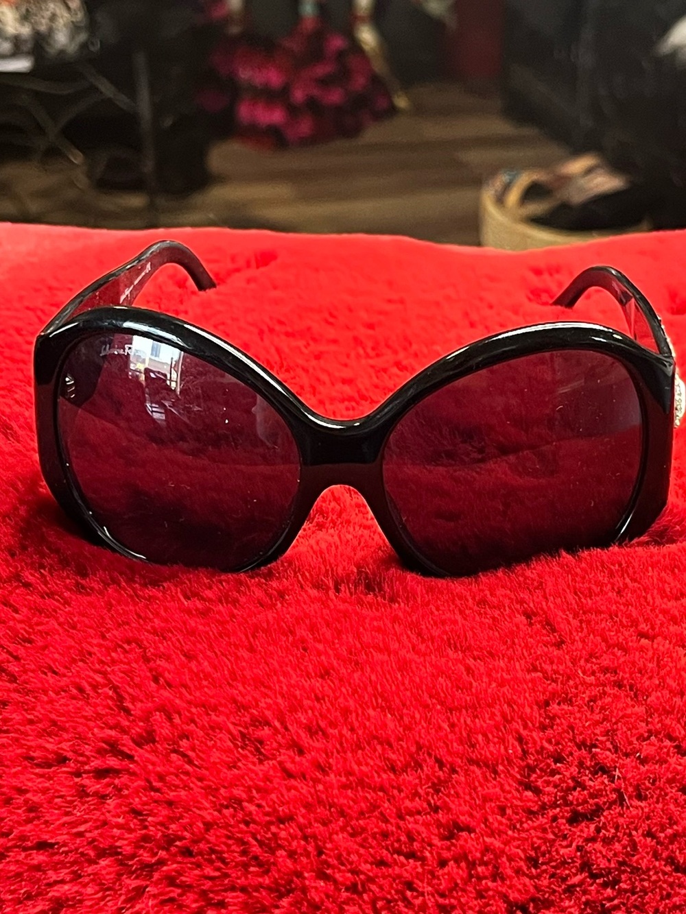 Salvatore Ferragamo Black Oversized Women's Sunglasses